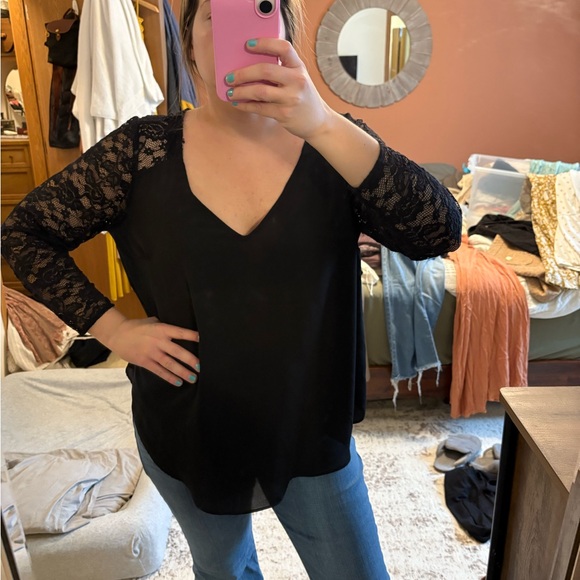 Tops - Torrid Black Lace Flowy Top